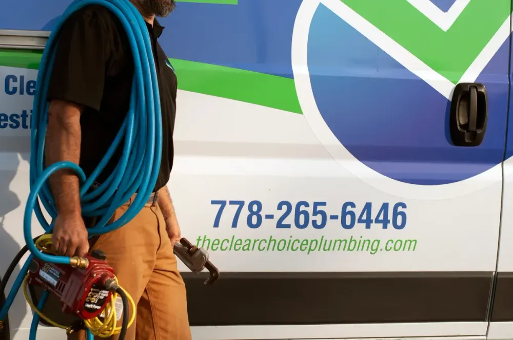 Clear Choice Plumbing van in Victoria BC